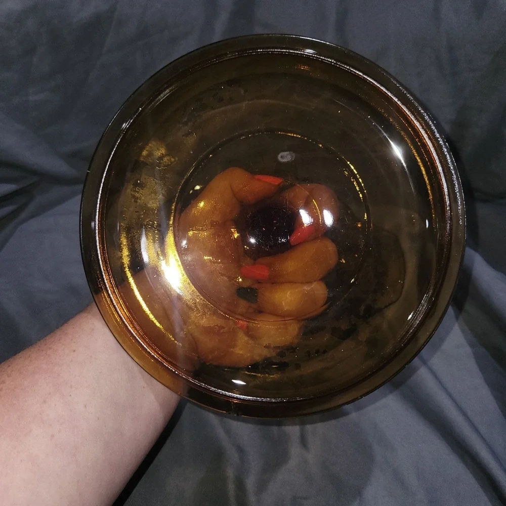 Anchor Hocking Amber/Brown Glass 1 Qt. Casserole Baking Dish With Lid